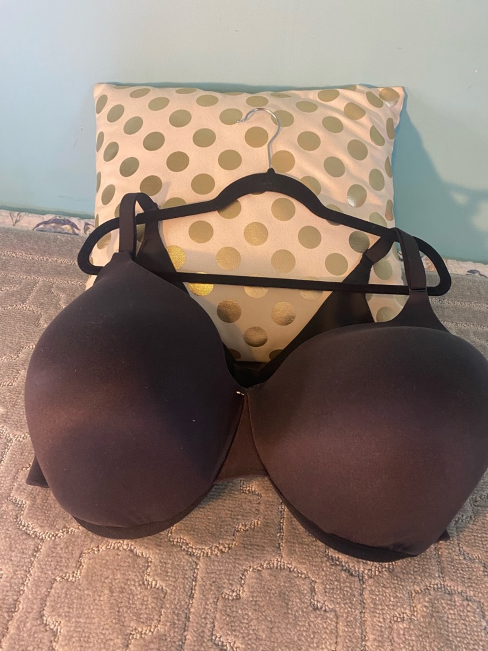 Cacique 50H Black Full Coverage T Shirt Bra Plus Size Lane Bryant Smooth Cups‎